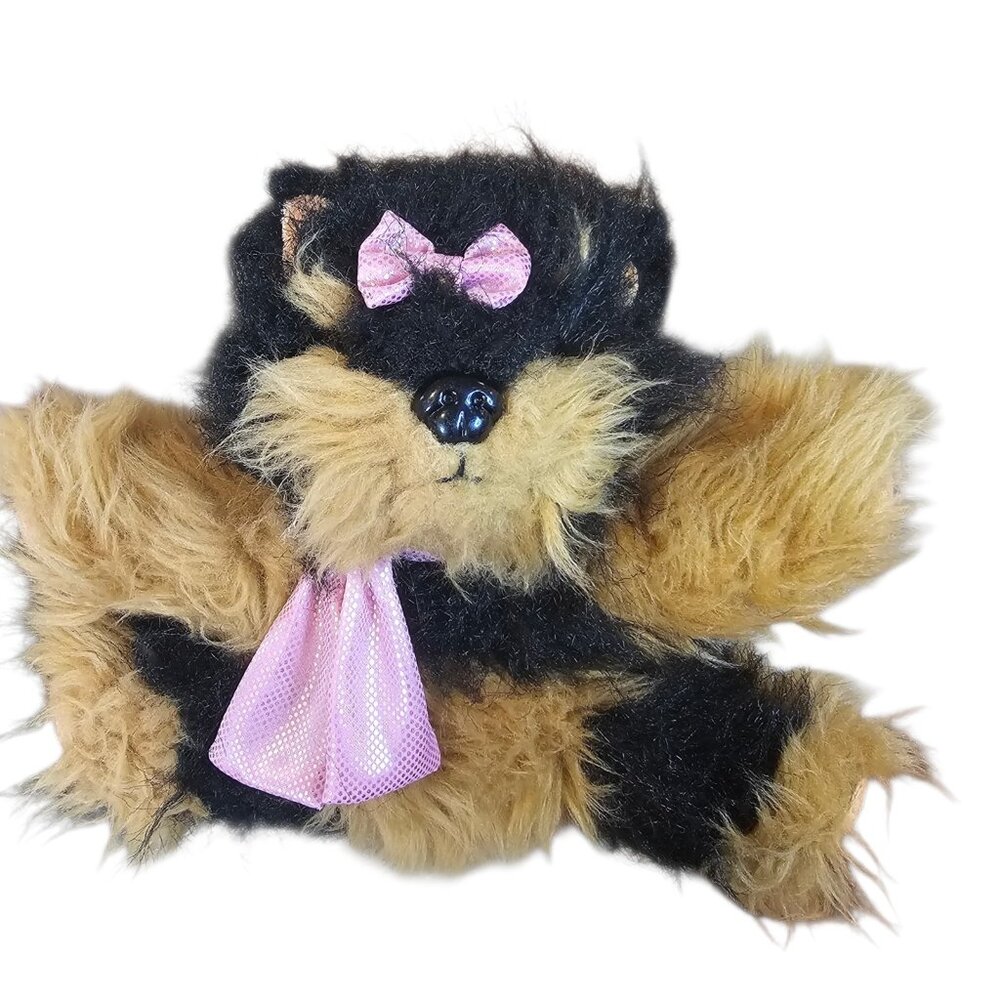 Y2K CIRCO Yorkie Fuzzy Puppy Dog Plush‎ Stuffed Animal Pink Bow 2009